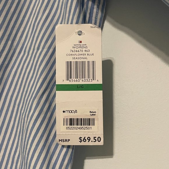 Tommy Hilfiger Cornflower Blue Striped Shirt - Picture 2 of 6